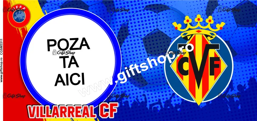 Villarreal cf, cana personalizata cu poza, model 3311